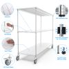 3 Tier Standing Shelf Units, 3000 LBS NSF Height Adjustable Metal Garage Storage Shelves with Wheels