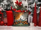 Papel Picado Skeletons Spooky Halloween Throw Pillow Machine Washable, Pillow for Couch, Bed, Patio