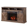 Bridgevine Home Farmhouse 66 inch Electric Fireplace TV Stand for TVs up to 80 inches