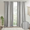 Cotton Printed Curtain Panel with Chenille Stripe and Lining(Only 1 Pc Panel)