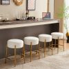 24" Tall, Round Bar Stools, Set of 2 - Contemporary upholstered dining stools for kitchens