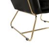 Keira 29.5" Black Velvet Accent Chair with Metal Base