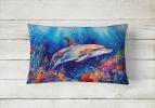 Nautical Collection Throw Pillow Throw Pillow for Indoor Couch Bed Outdoor Patio Washable, Dolphin 2783,12Hx16W