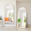 Dolonm 64x21 Inch Arch Full Length Mirror, Aluminum Alloy Frame Floor Mirror, Large Mirror Free-Standing Hanging or Leaning