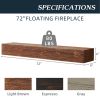 72" Rustic Wood Fireplace Mantel,Wall-Mounted & Floating Shelf for Home Decor