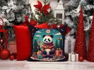 Panda Christmas Throw Pillow Machine Washable, Indoor Outdoor Decorative Pillow for Couch, Bed or Patio, 18Hx18W