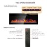 50 inch recessed ultra thin tempered glass front wall mounted electric fireplace with remote and multi color flame & emberbed, LED light heater