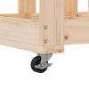 Log Holder with Wheels 15.7"x19.3"x43.3" Solid Wood Pine