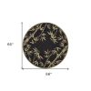 5' Black Round Wool Hand Tufted Area Rug