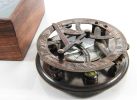 5" X 5" X 4" Sundial Compass In Wood Box  Large