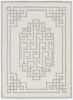 3' X 5' Ivory Grey Geometric Bordered Wool Area Rug