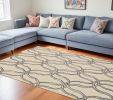 8' X 10' Silver Ivory Hand Tufted Vermicular Indoor Area Rug