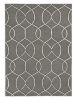 5' X 7' Charcoal Trellis Wool Indoor Area Rug