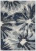 5' X 8' Ivory Blue Machine Woven Floral Indoor Area Rug