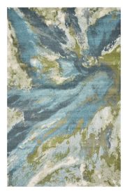 3' X 5' Teal Abstract Splashes Area Rug