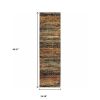 2' X 8' Gold And Slate Abstract Runner Rug