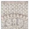 7' Ivory Grey Distressed Oversize Medallion Indoor Runner Rug