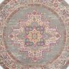 5' Gray Round Power Loom Area Rug