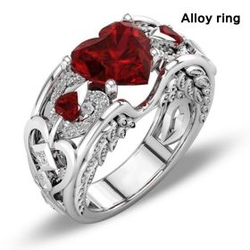 Fashion Couples Rings Engagement Ring Women Wedding Heart Ring Stainless Steel Rings For Men (size: Female-size-8)