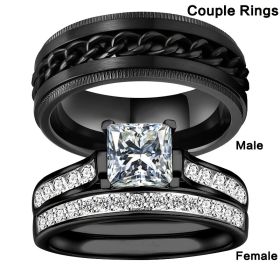 1pc Men's Ring Couple Ring Artificial Jewelry Accessories For Unisex Wedding Engagement Band Ring (size: Male-size-9)