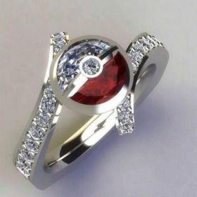 Exquisite Red Zircon Wedding Ring - Silver Plated Hand Jewelry for Women Girls (size: 11)