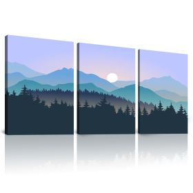 Marble Picture Frame, Canvas Wall Art, 3 Piece (12inX16in), Wall Decor for Bedroom (Color: sunset 01, size: 1park-3pcs)