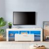 FashionTVstandTVcabinet,EntertainmentCenter,TVstationTV console,media console,with LEDlight belt,light belt remote control,toughenedglassshelf