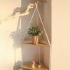 1pc,Boho Triangle Shelves Wall Decor - Plant Hanger, Candle Holder, and Home Decor