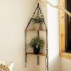 1pc,Boho Triangle Shelves Wall Decor - Plant Hanger, Candle Holder, and Home Decor