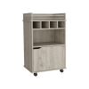 Phoenix Bar Cart with 2 Open Shelves 4 Cubbies and Cabinet