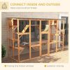 Catio Playground Cat Window Box Outside Enclosure, Wooden Outdoor Cat House with Weather Protection Roof for Multiple Kitties