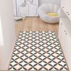 Geometric Home Entrance Floor Mat Crystal Velvet Absorbent Non-slip Arched Rectangle Carpet